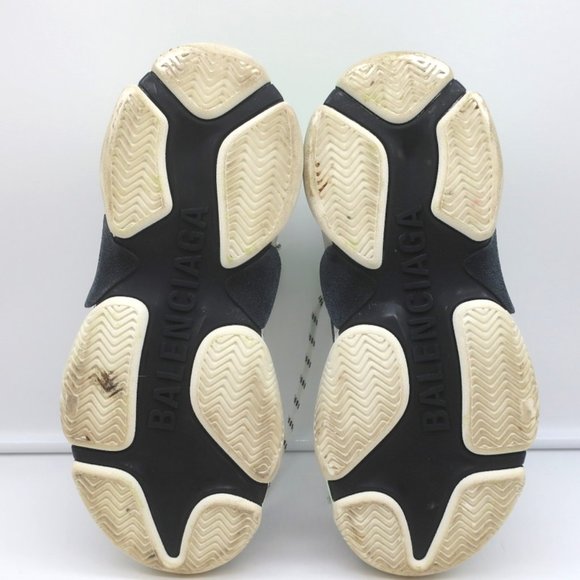 BALENCIAGA TRIPLE S SNEAKERS WHITE/BLACK/NEON GREEN SIZE 37 - Picture 12 of 12